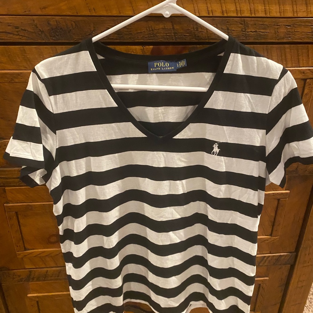 Women’s Ralph Lauren polo pony striped v neck shirt